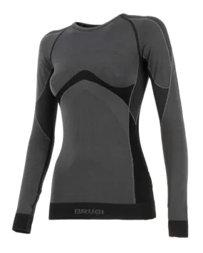 BRUGI - Maglia da donna grigia e nera termica traspirante senza cuciture                                            Previous pro