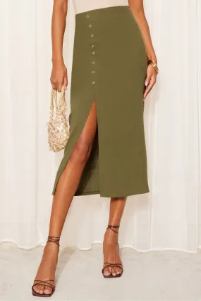 Friends Like These - Gonna midi in lino con bottoni