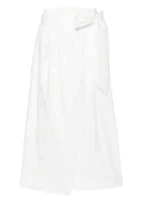 Gonna midi a portafoglio in bianco - donna