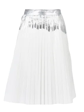 GONNA MIDI BEIGE CON DETTAGLIO FOIL ARGENTO