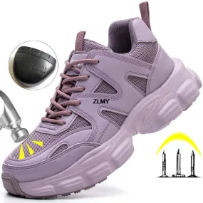 Scarpe antinfortunistiche da donna Nuovi stivali antinfortunistici da lavoro con punta in acciaio Sneaker da lavoro traspirante